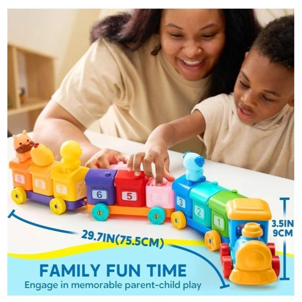 Montessori Animal Train Counting Colors Matching Sorting Toddler 23 Pieces